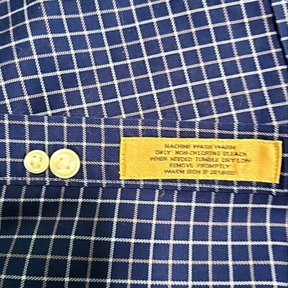 Roundtree & Yorke Men's Shirt Sz M Gold Label Non-Iron Perfect Performance Check - Picture 5 of 10